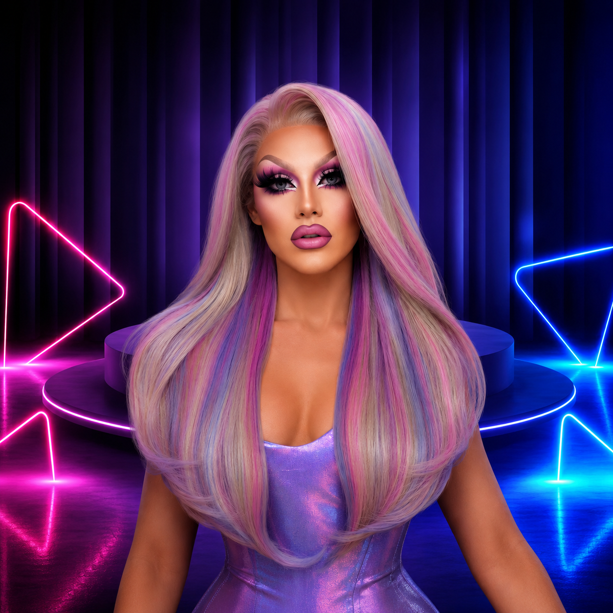 Premium lace front wig for drag queens in Australia with natural hairline and volume.
