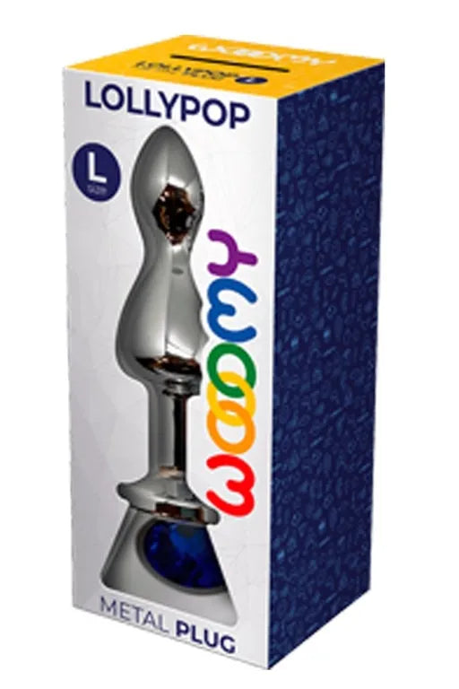 WOOOMY Lollypop Double Ball Metal Plug Blue L - Take A Peek