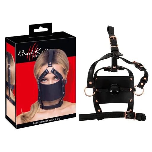 Bad kitty Head harness with gag - Take A Peek