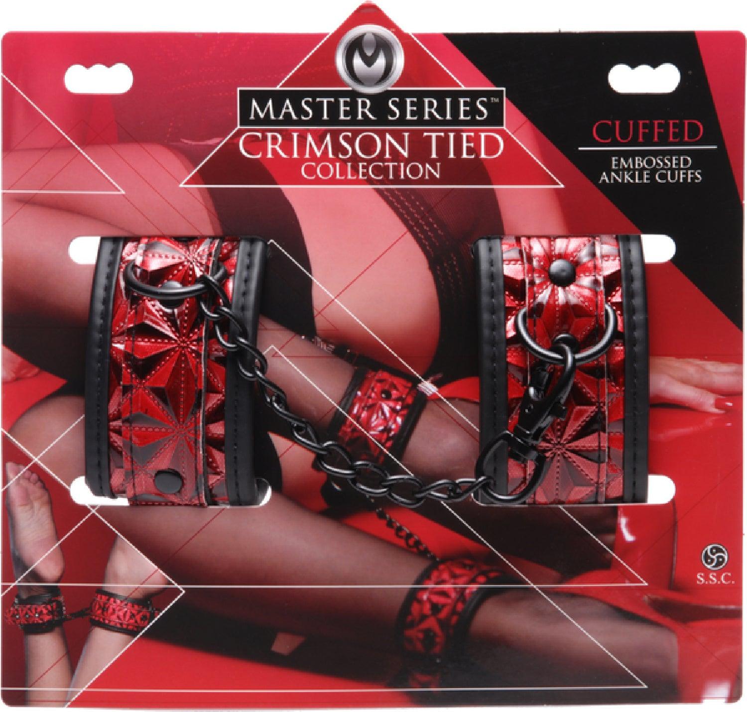 Crimson Tied Embossed Ankle Cuffs - Take A Peek