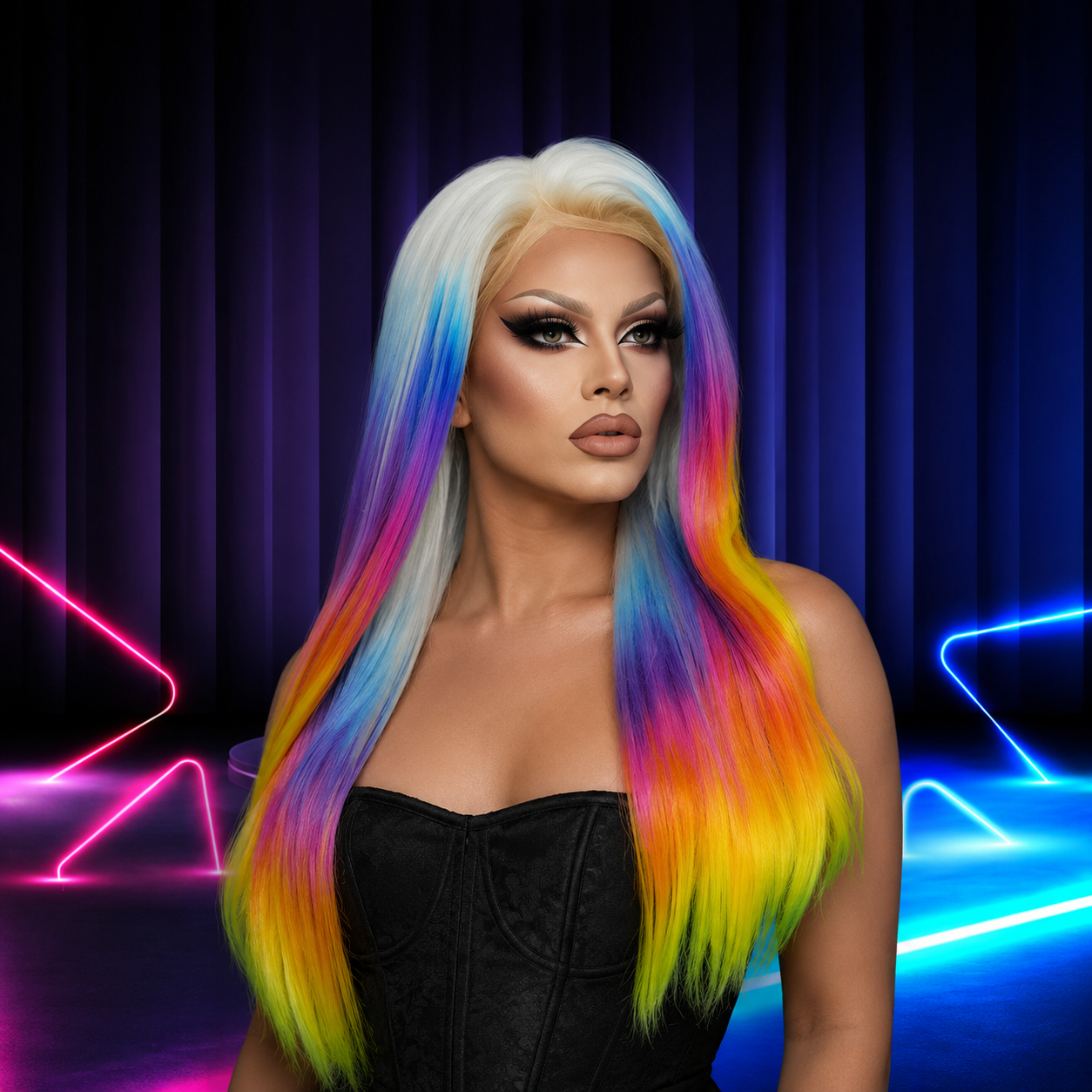 Premium lace front wig for drag queens in Australia with natural hairline and volume.