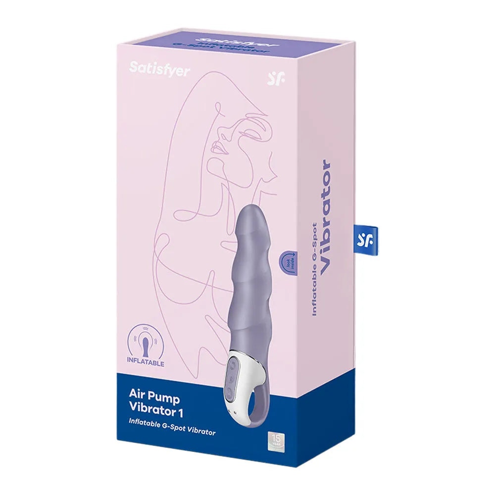 Satisfyer Air Pump Vibrator 1 - Lilac USB Rechargeable Inflatable Vibrator - Take A Peek
