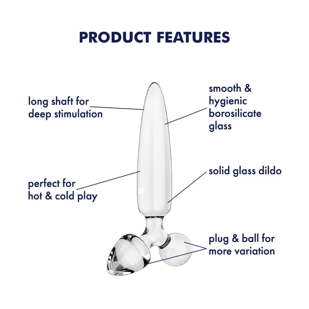 Satisfyer Triple Crystal 1 - - Glass 3-in-1 Butt Plug - Take A Peek