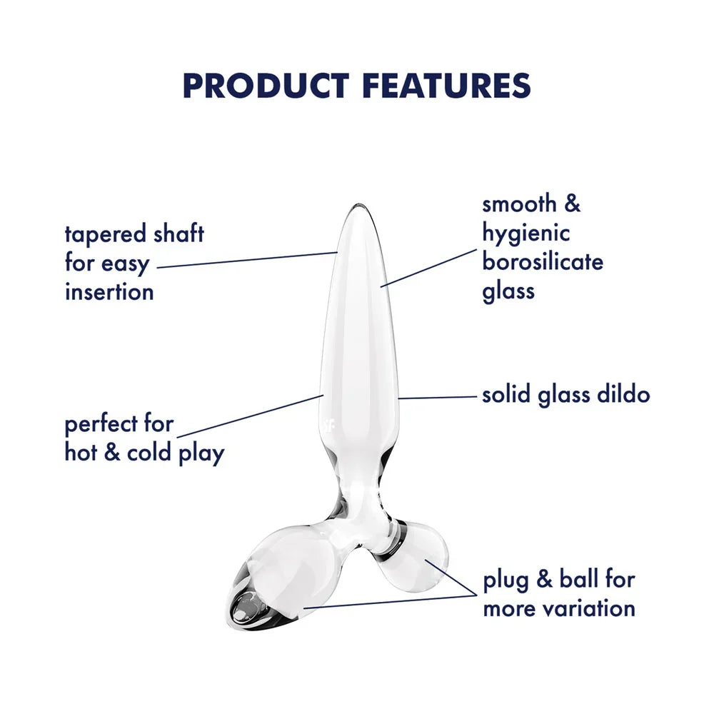 Satisfyer Triple Crystal 2 - - Glass 3-in-1 Butt Plug - Take A Peek