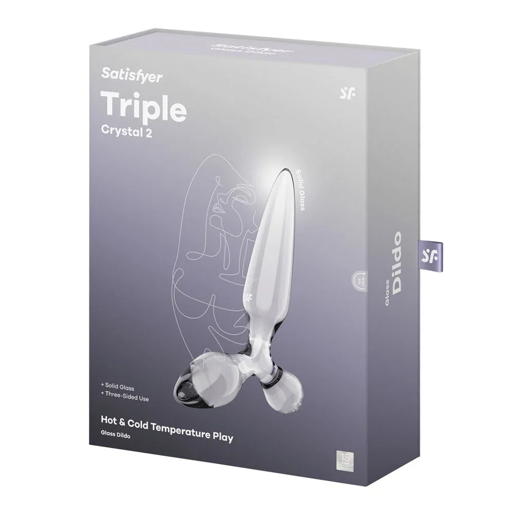 Satisfyer Triple Crystal 2 - - Glass 3-in-1 Butt Plug - Take A Peek