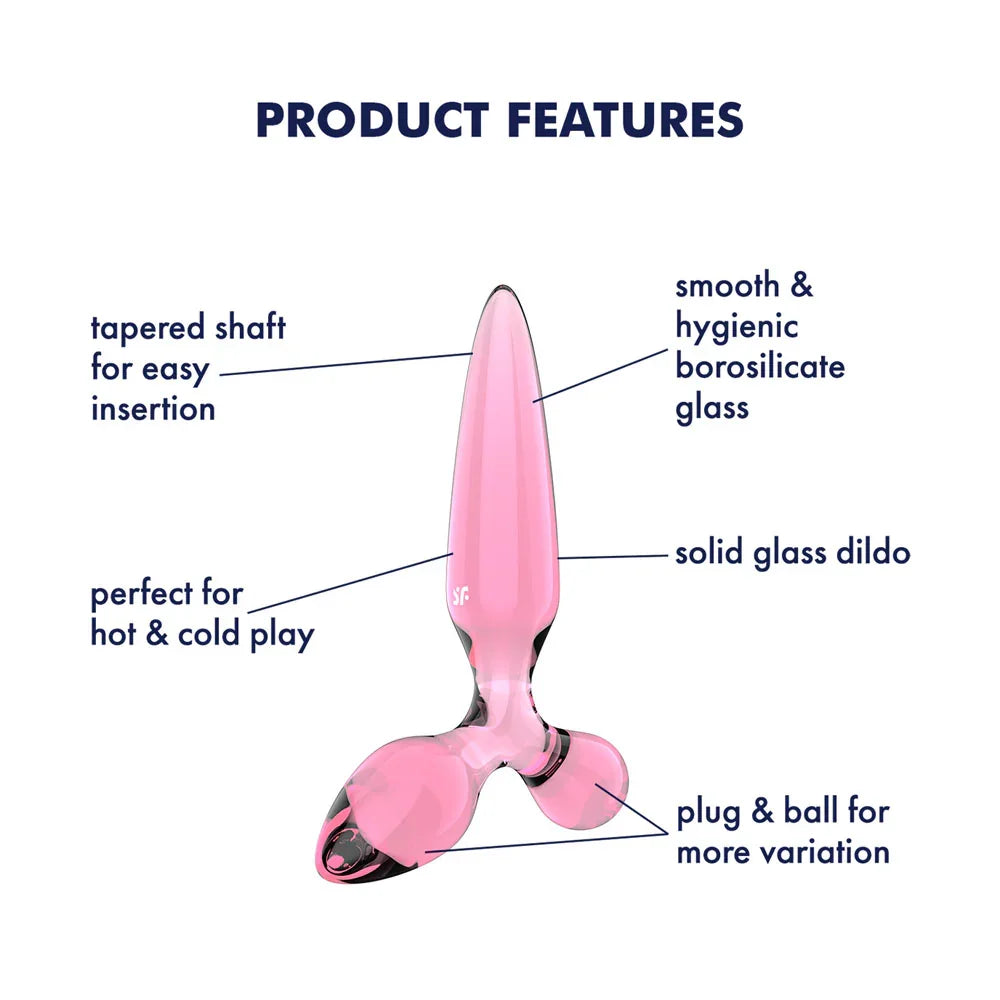 Satisfyer Triple Crystal 2 - - Glass 3-in-1 Butt Plug - Take A Peek