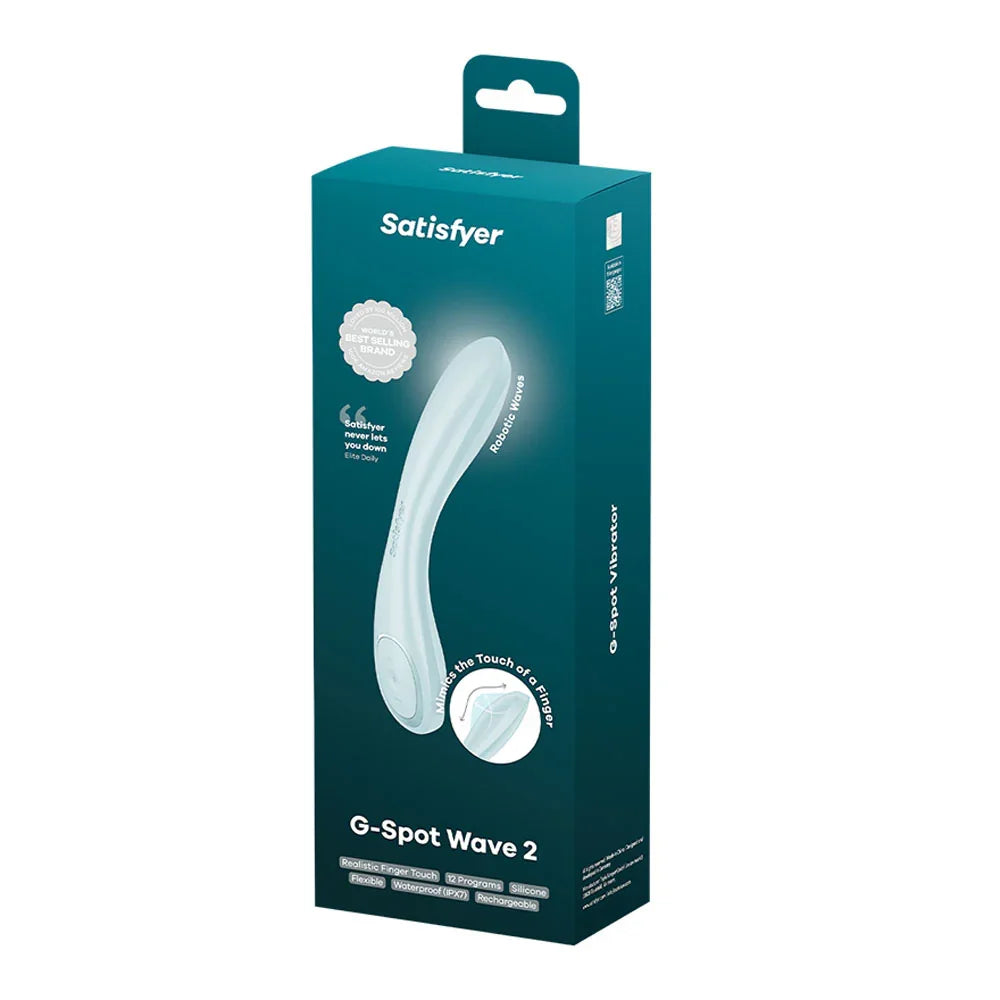 Satisfyer G-Spot Wave 2 - Ice Blue - Ice Blue 23.6 cm USB Rechargeable Flicking Tip Vibrator