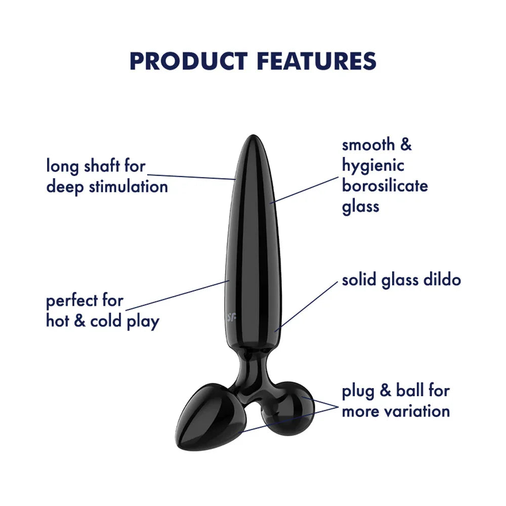Satisfyer Triple Crystal 1 - - Glass 3-in-1 Butt Plug - Take A Peek