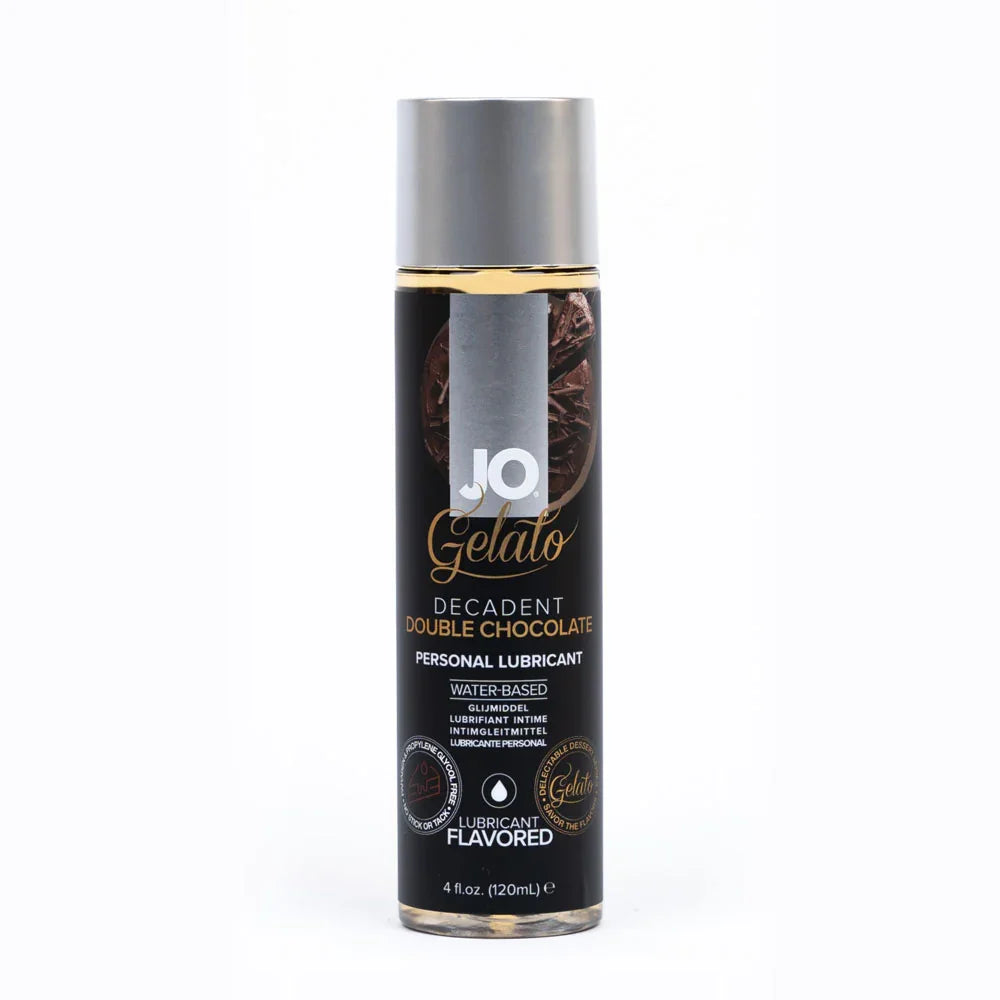 JO Gelato Decadent Double Chocolate Lubricant - 120 mL - Chocolate Flavoured Water Based Lubricant - 120 ml Bottle - Take A Peek