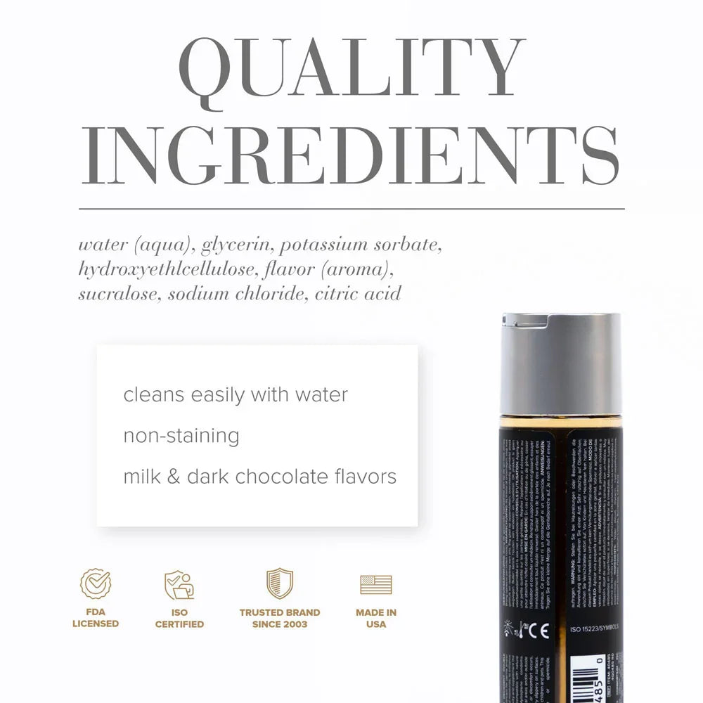 JO Gelato Decadent Double Chocolate Lubricant - 120 mL - Chocolate Flavoured Water Based Lubricant - 120 ml Bottle - Take A Peek
