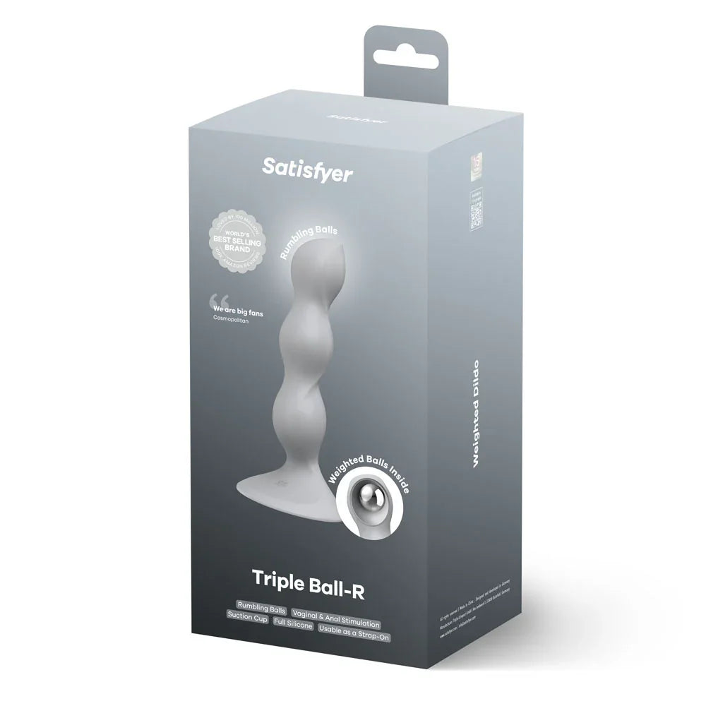 Satisfyer Triple Ball-R - Grey - Grey Beaded Anal Plug - Take A Peek