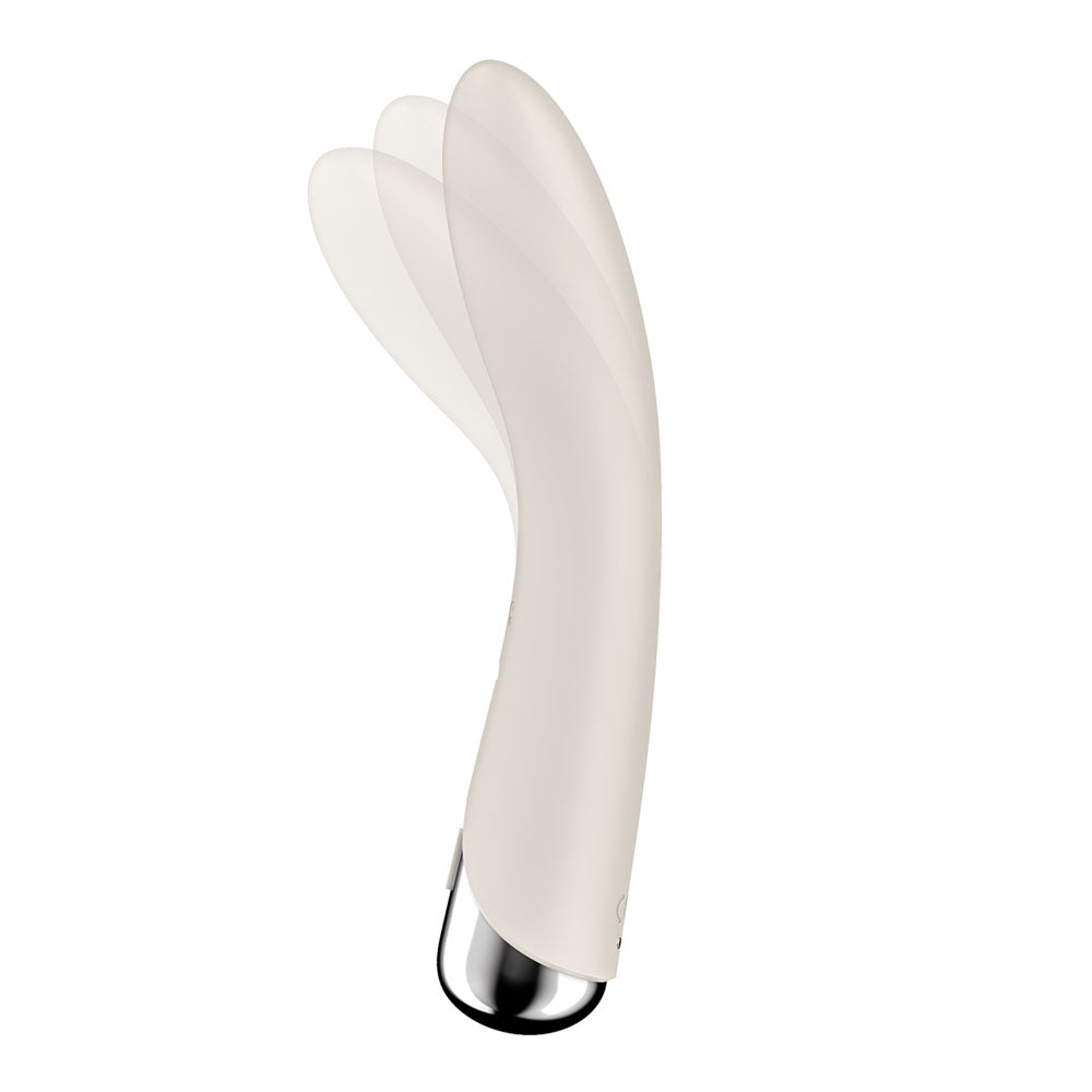 Satisfyer Spinning Vibe 1 - Beige - Beige 17.8 cm USB Rechargeable Rotating Vibrator - Take A Peek
