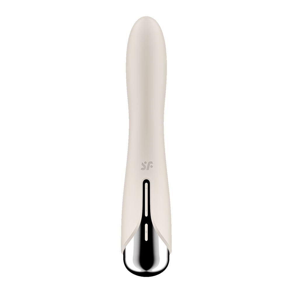 Satisfyer Spinning Vibe 1 - Beige - Beige 17.8 cm USB Rechargeable Rotating Vibrator - Take A Peek