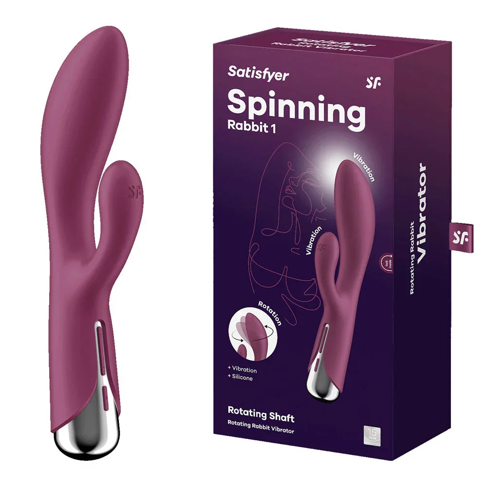 Satisfyer Spinning Rabbit 1 - - 20 cm USB Rechargeable Rotating Rabbit Vibrator - Take A Peek