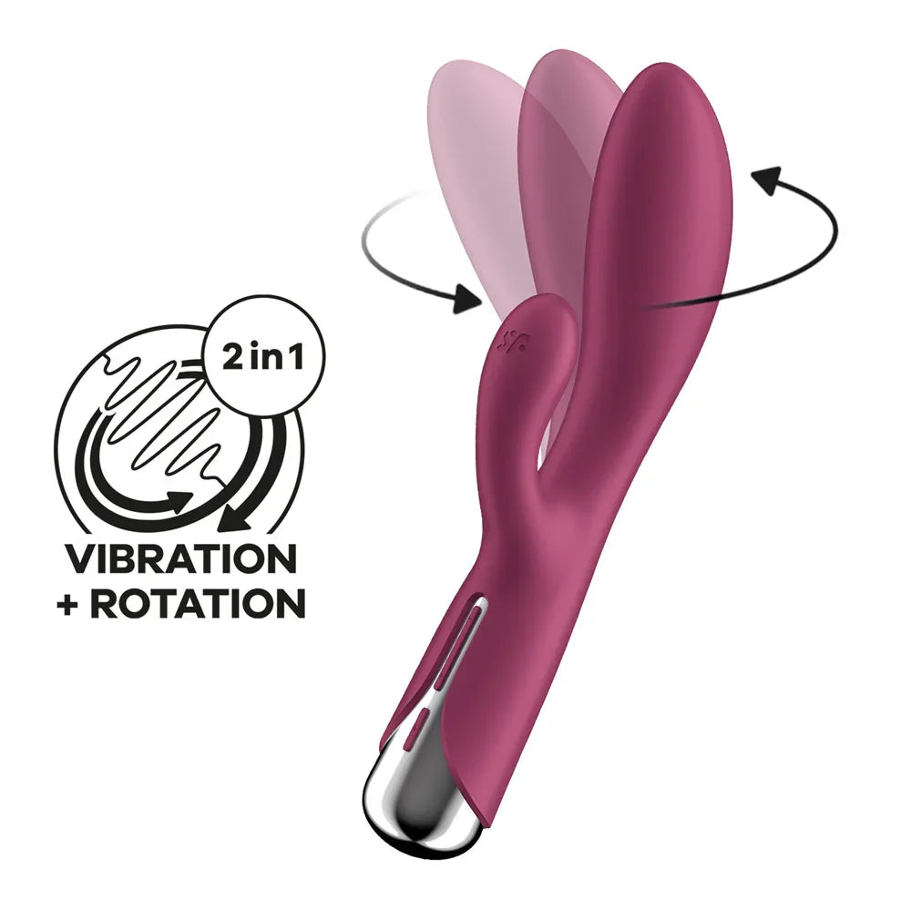 Satisfyer Spinning Rabbit 1 - - 20 cm USB Rechargeable Rotating Rabbit Vibrator - Take A Peek