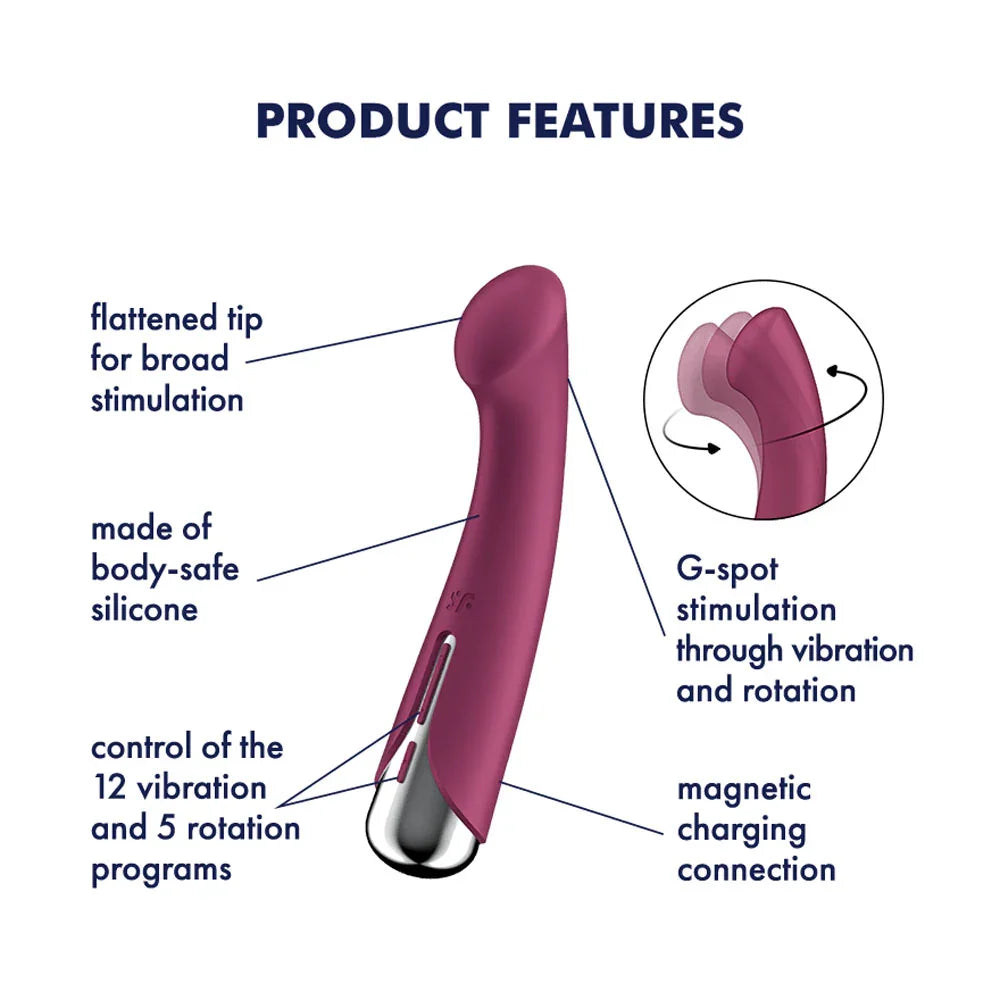 Satisfyer Spinning G-Spot 1 - - 16.5 cm USB Rechargeable Rotating Vibrator - Take A Peek