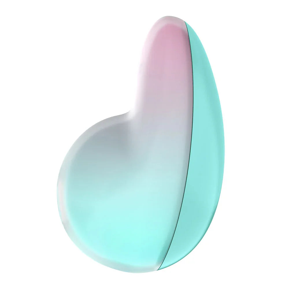 Satisfyer Pixie Dust - Mint/Pink - Mint/Pink USB Rechargeable Vibrating Air Pulse Stimulator - Take A Peek