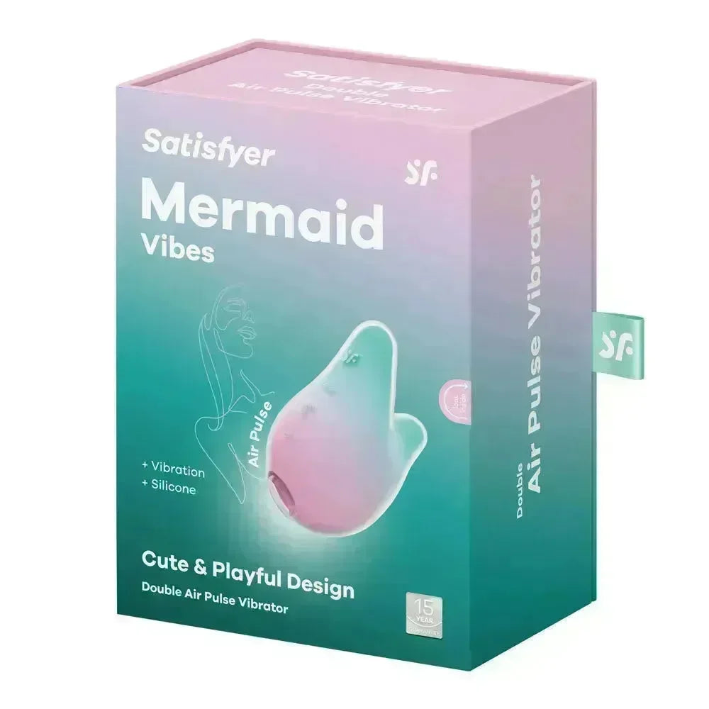 Satisfyer Mermaid Vibes - Mint/Pink - Mint/Pink USB Rechargeable Air Pulse Stimulator - Take A Peek