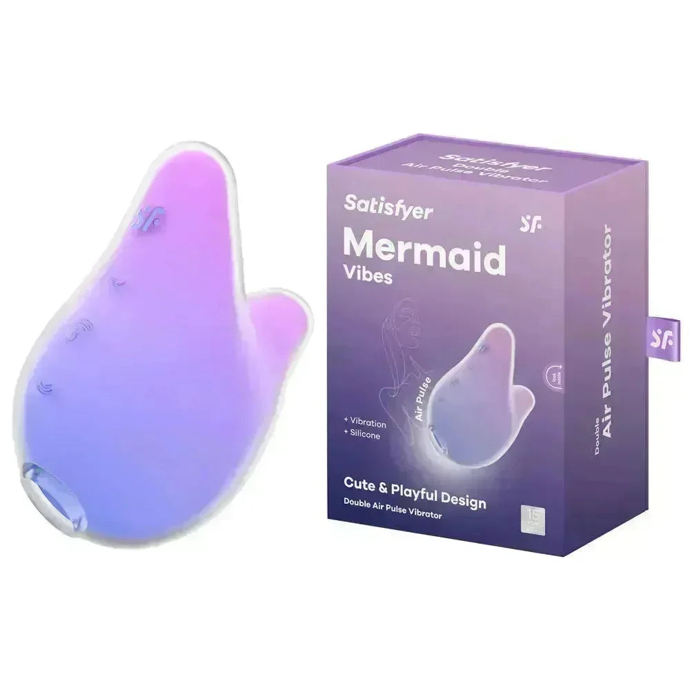 Satisfyer Mermaid Vibes - Violet/Pink - Violet/Pink USB Rechargeable Air Pulse Stimulator - Take A Peek