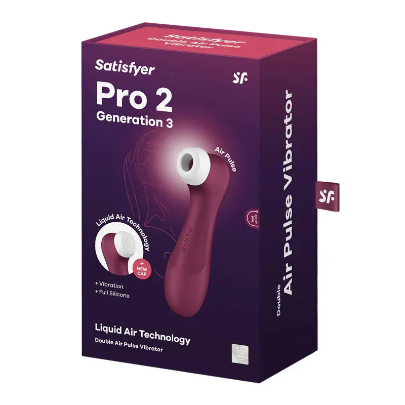 Satisfyer Pro 2 Generation 3 - Wine - Wine Touch-Free USB-Rechargeable Clitoral Stimulator - Take A Peek