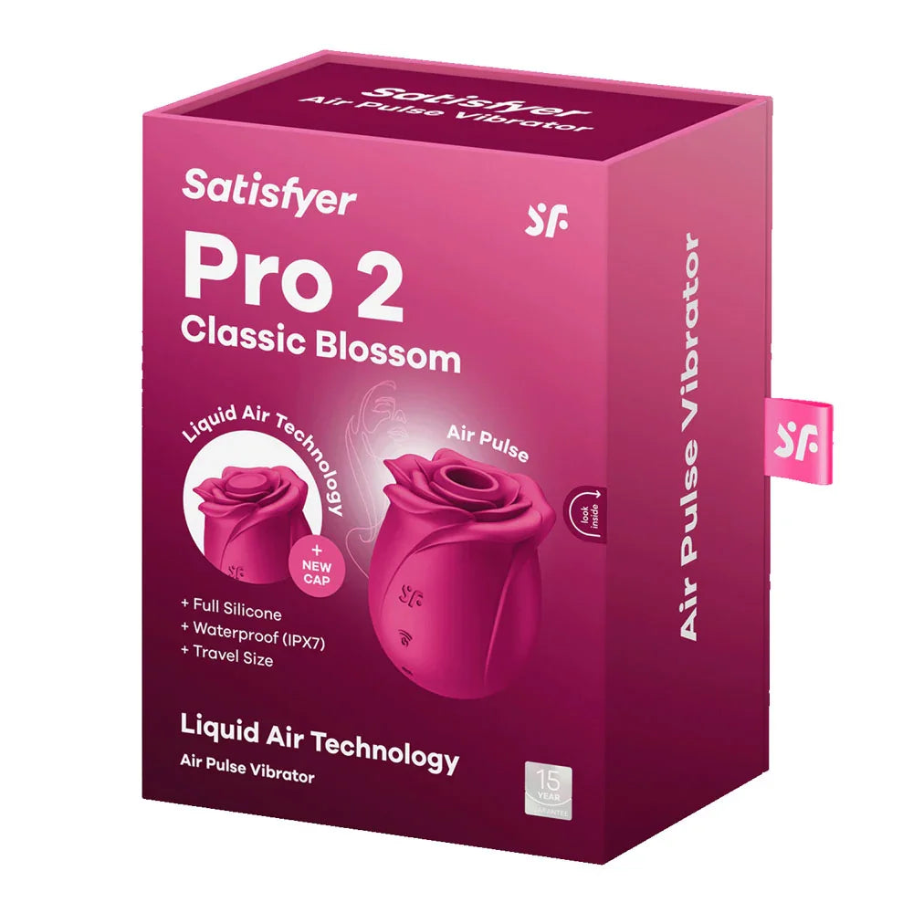 Satisfyer Pro 2 Classic Blossom - USB Rechargeable Air Pulse Rose Stimulator - Take A Peek