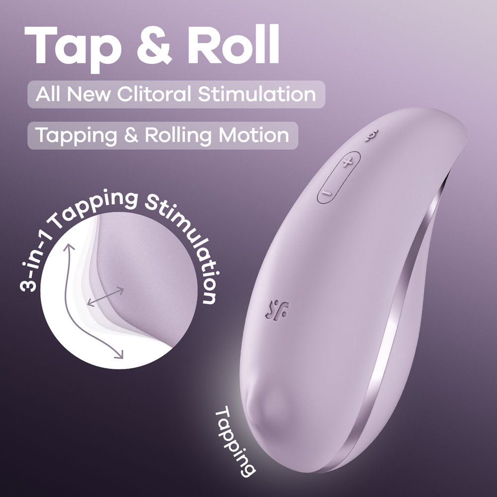 Satisfyer Tap & Roll - Violet USB Rechargeable Tapping & Rolling Stimulator - Take A Peek
