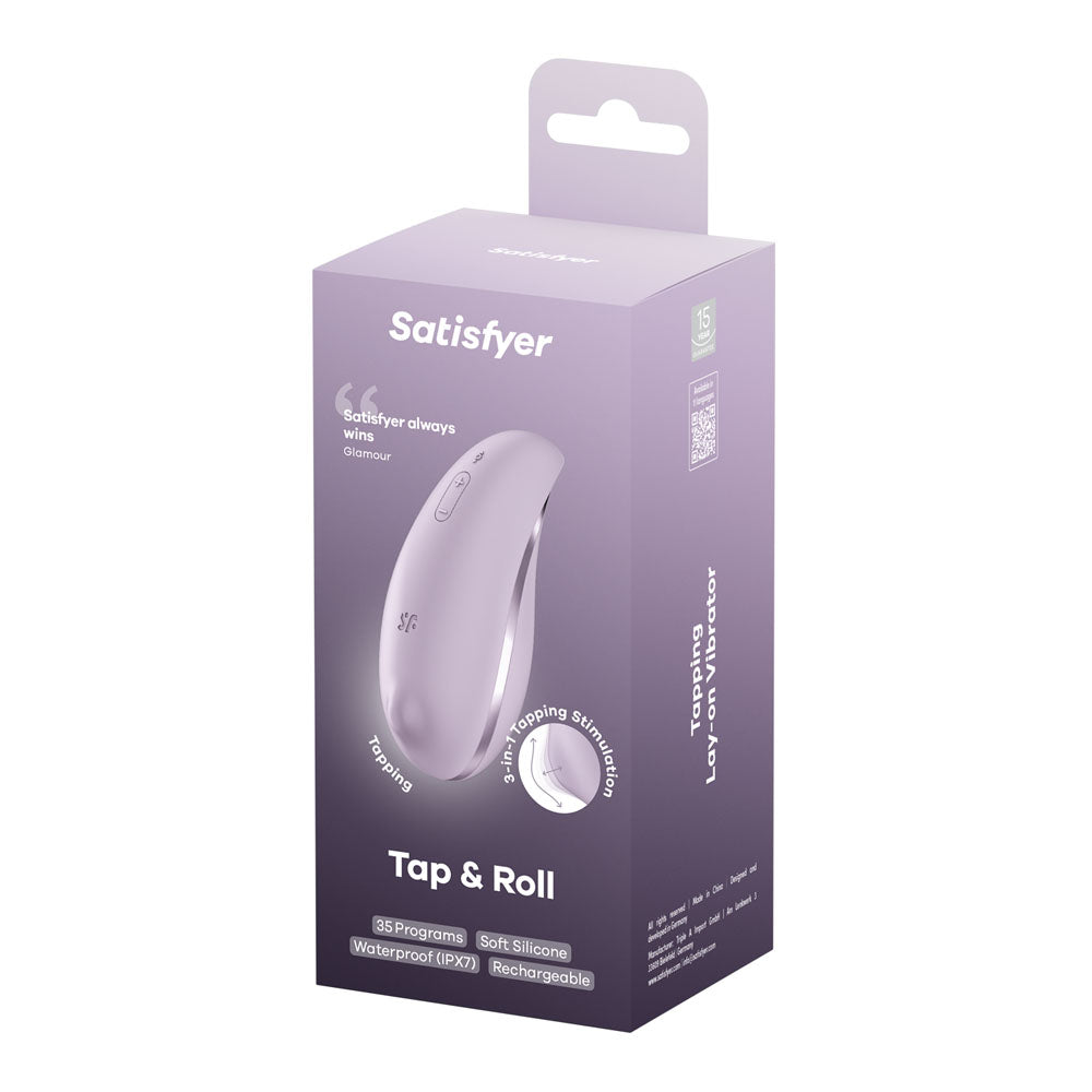 Satisfyer Tap & Roll - Violet USB Rechargeable Tapping & Rolling Stimulator - Take A Peek