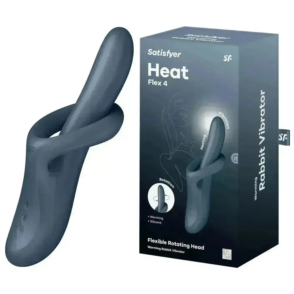 Satisfyer Heat Flex 4 - Grey - Grey USB Rechargeable Heating Vibrator - Take A Peek