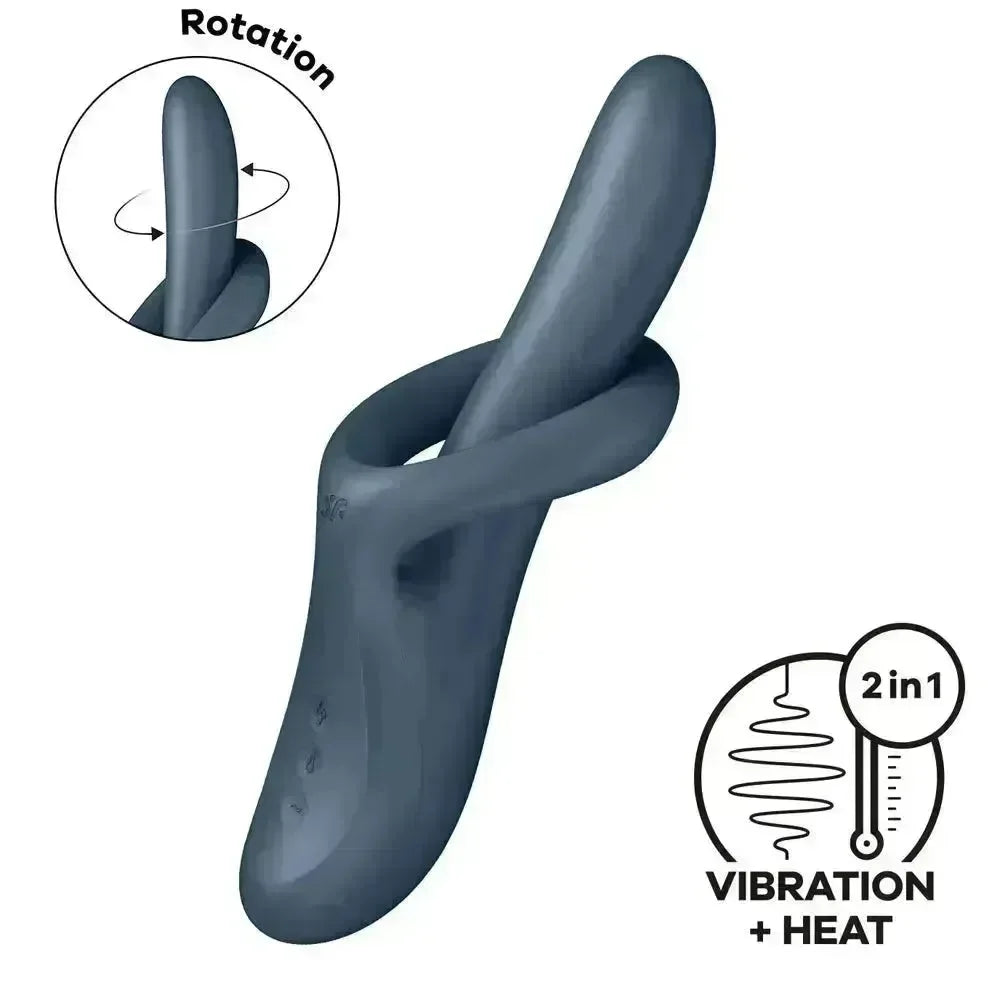 Satisfyer Heat Flex 4 - Grey - Grey USB Rechargeable Heating Vibrator - Take A Peek