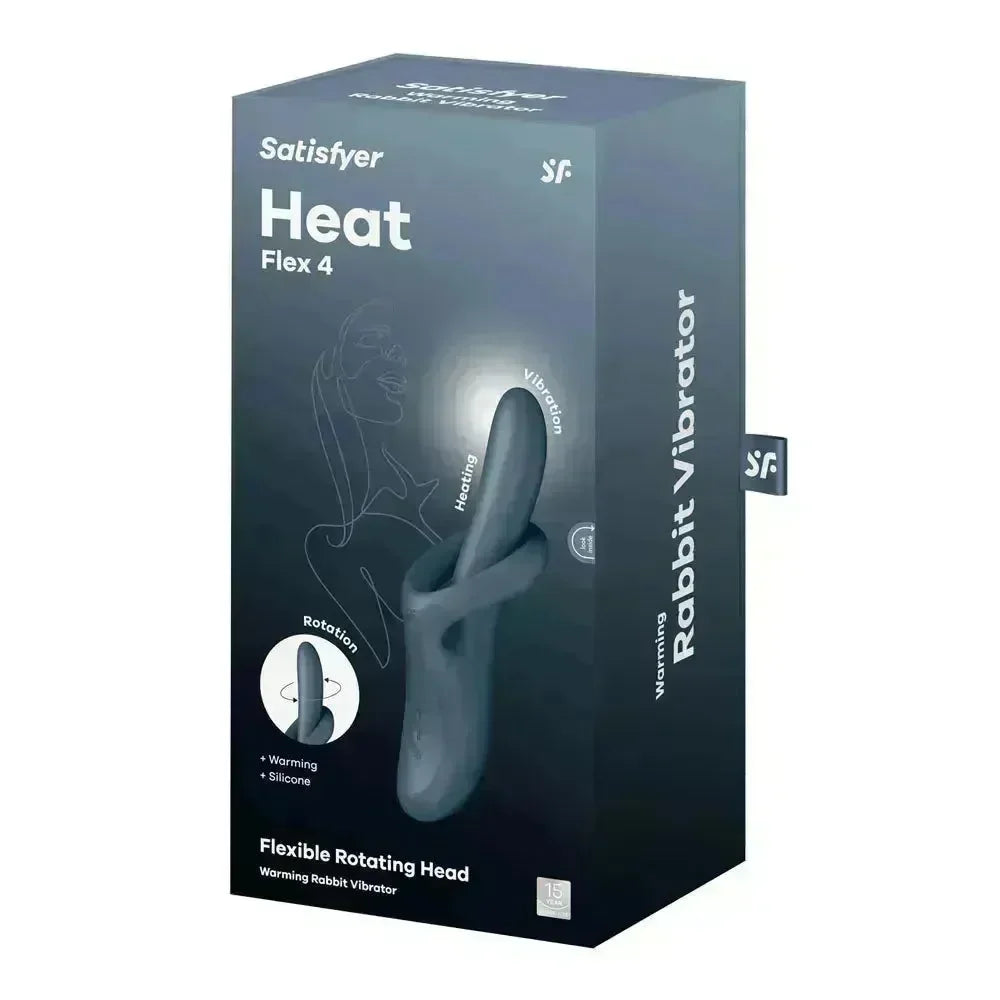 Satisfyer Heat Flex 4 - Grey - Grey USB Rechargeable Heating Vibrator - Take A Peek
