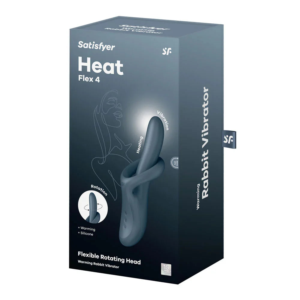 Satisfyer Heat Flex 4 - Grey - Grey USB Rechargeable Heating Vibrator - Take A Peek