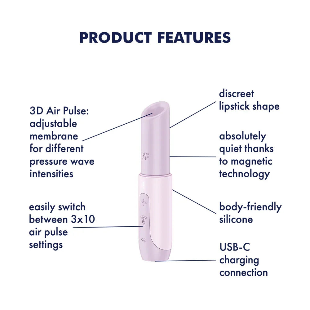 Satisfyer Secret Kiss - Lilac USB Rechargeable Air Pulse Stimulator - Take A Peek