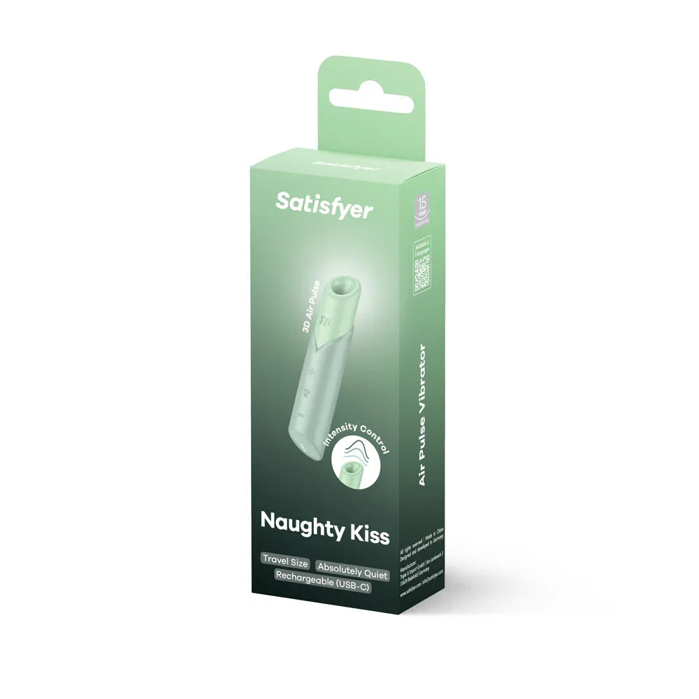 Satisfyer Naughty Kiss - Mint USB Rechargeable Air Pulse Stimulator - Take A Peek