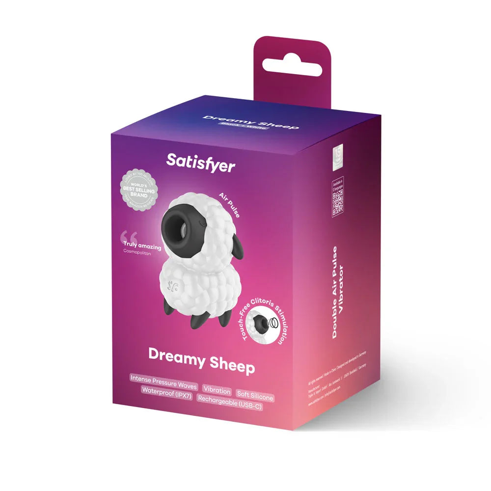 Satisfyer Dreamy Sheep - /Black USB Rechargeable Vibrating Air Pulse Stimulator - Take A Peek