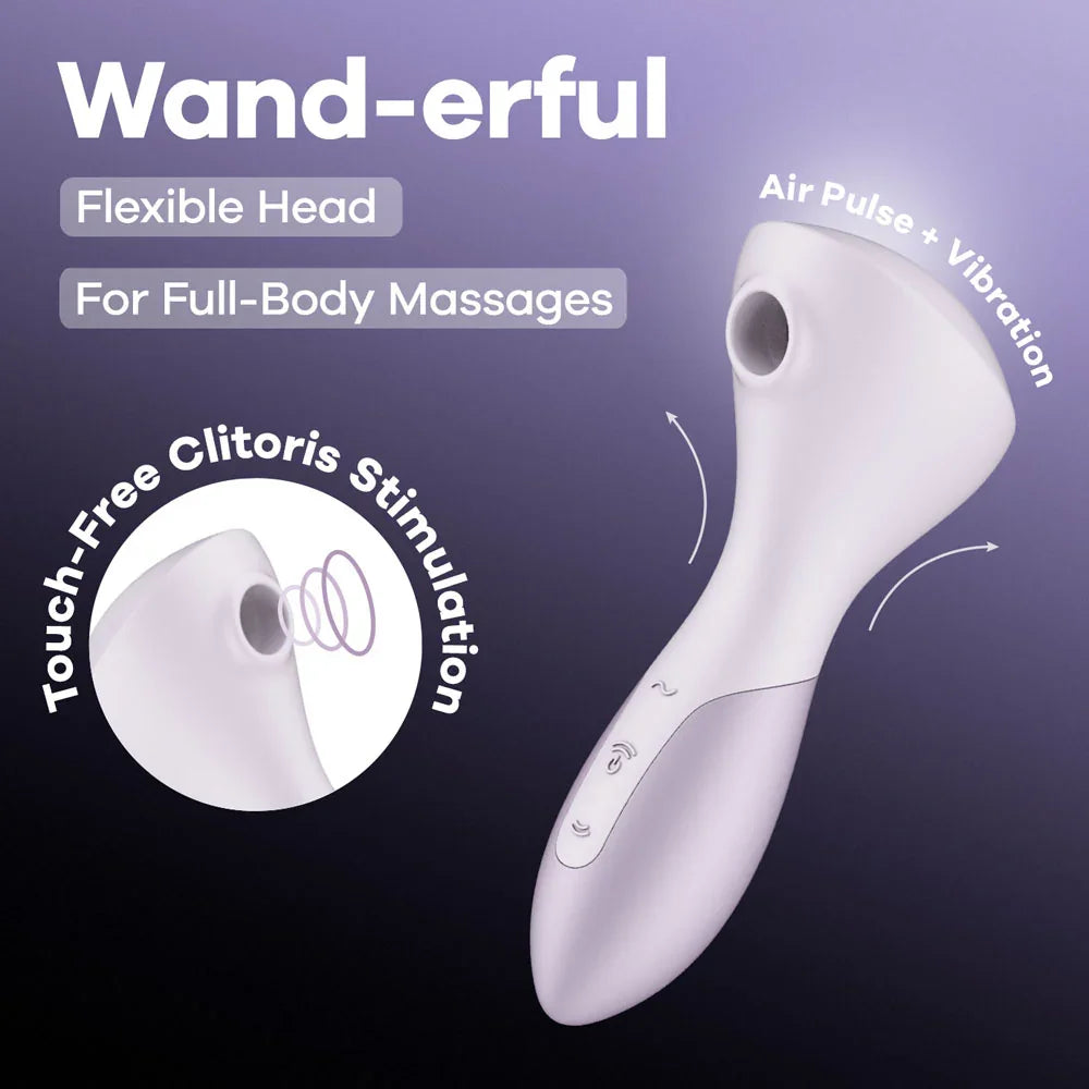 Satisfyer Wand-erful - Violet 15.8 cm USB Rechargeable Air Pulse Massage Wand - Take A Peek