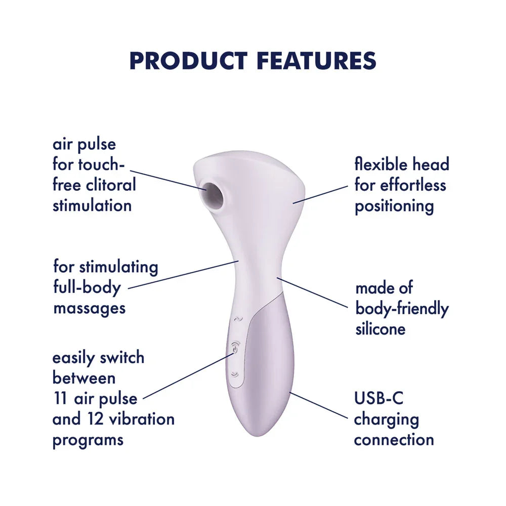 Satisfyer Wand-erful - Violet 15.8 cm USB Rechargeable Air Pulse Massage Wand - Take A Peek
