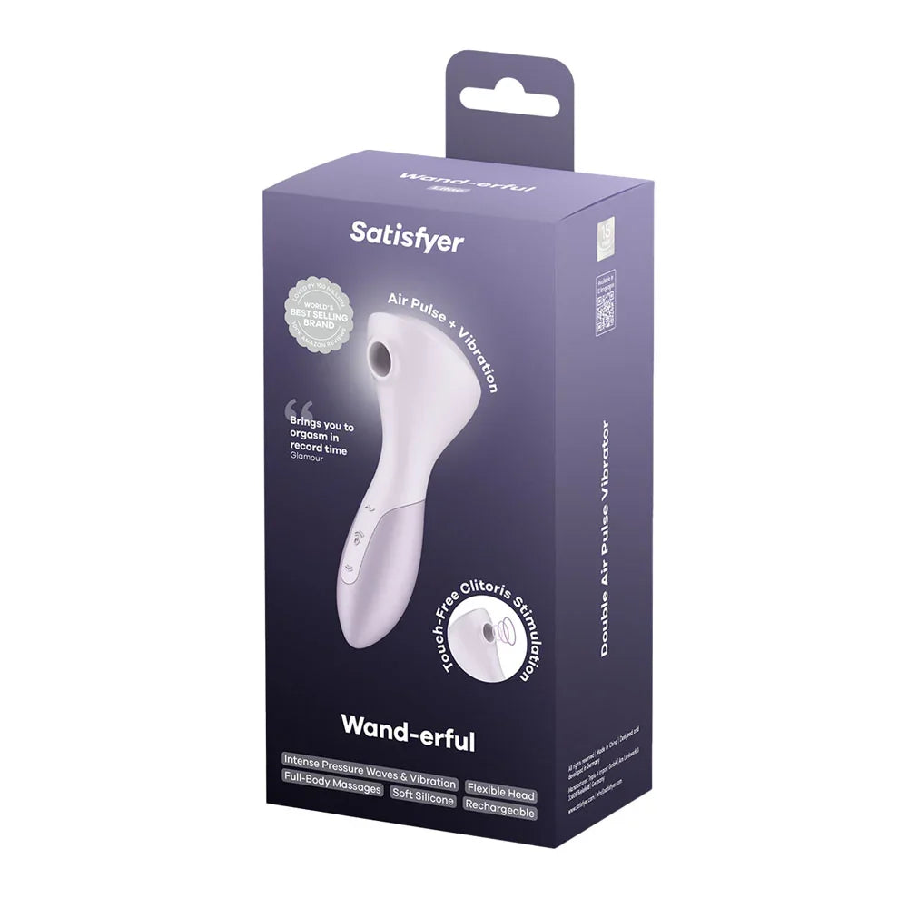 Satisfyer Wand-erful - Violet 15.8 cm USB Rechargeable Air Pulse Massage Wand - Take A Peek