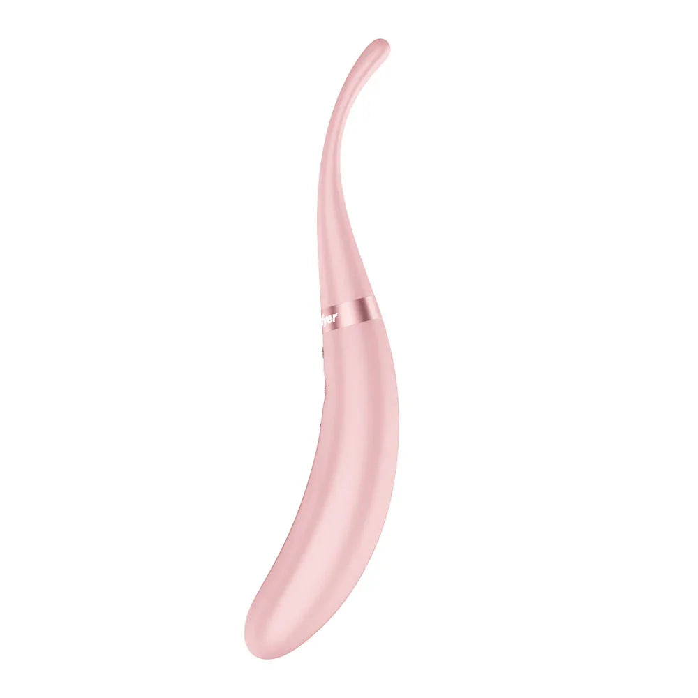 Satisfyer Tip Tease - Rose - Rose USB Rechargeable Vibrator with Twirling Tip - Take A Peek