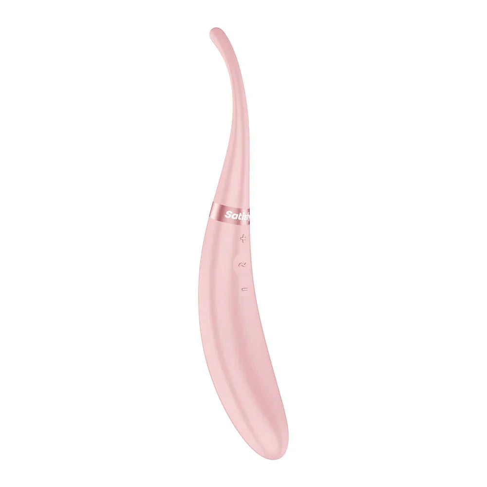 Satisfyer Tip Tease - Rose - Rose USB Rechargeable Vibrator with Twirling Tip - Take A Peek