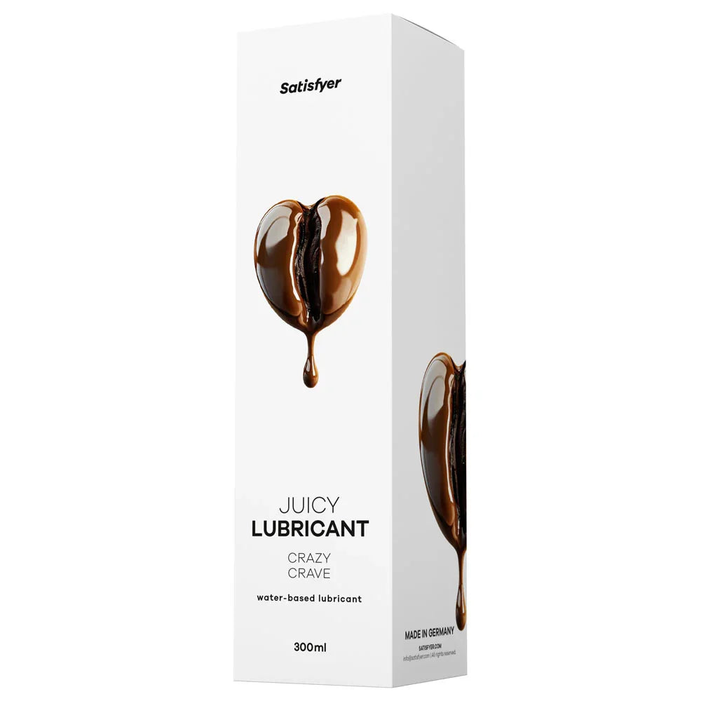 Satisfyer Juicy Lubricant 300 ml Crazy Crave - Coffee Scented Water Based Lubricant - 300 ml Bottle - Take A Peek