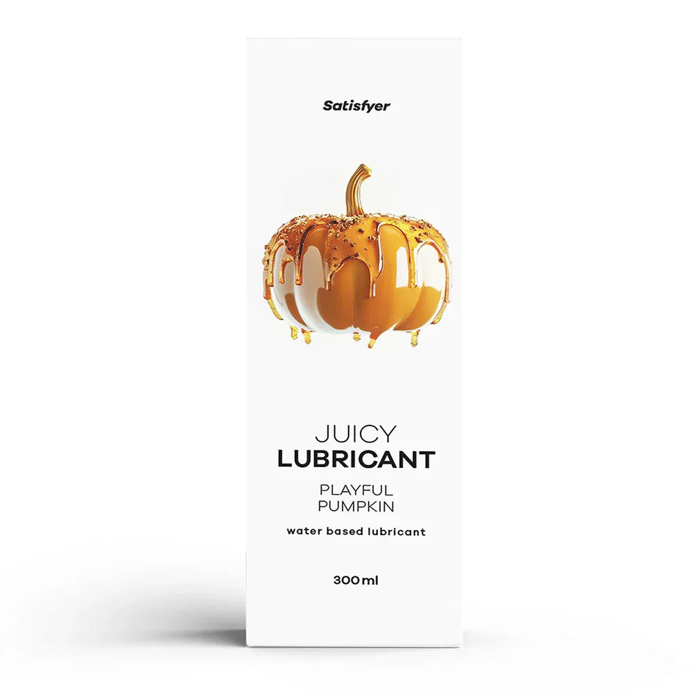 Satisfyer Juicy Lubricant 300 ml Playful Pumpkin - Pumpkin Spice Scented Water Based Lubricant - 300 ml Bottle - Take A Peek