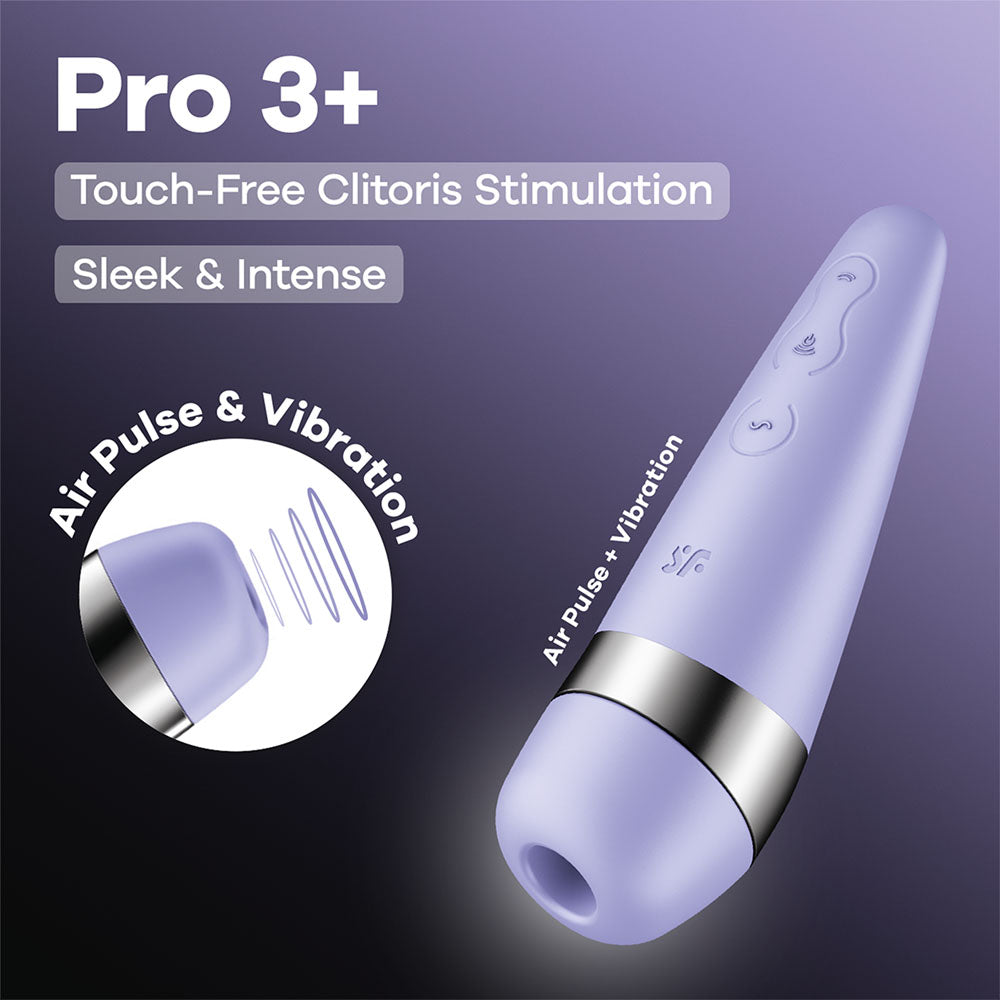 Satisfyer Pro 3+ - USB-Rechargeable Air Pulse Clitoral Stimulator with Vibration - Take A Peek