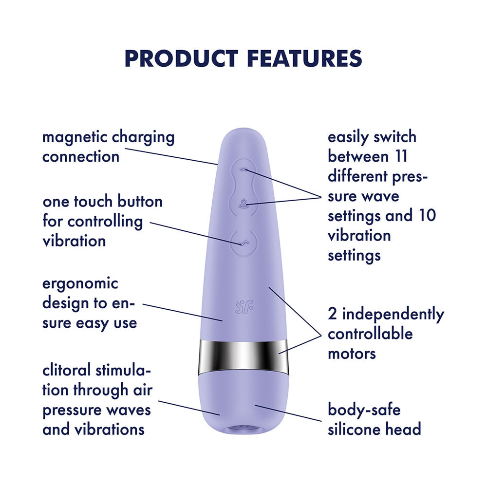 Satisfyer Pro 3+ - USB-Rechargeable Air Pulse Clitoral Stimulator with Vibration - Take A Peek