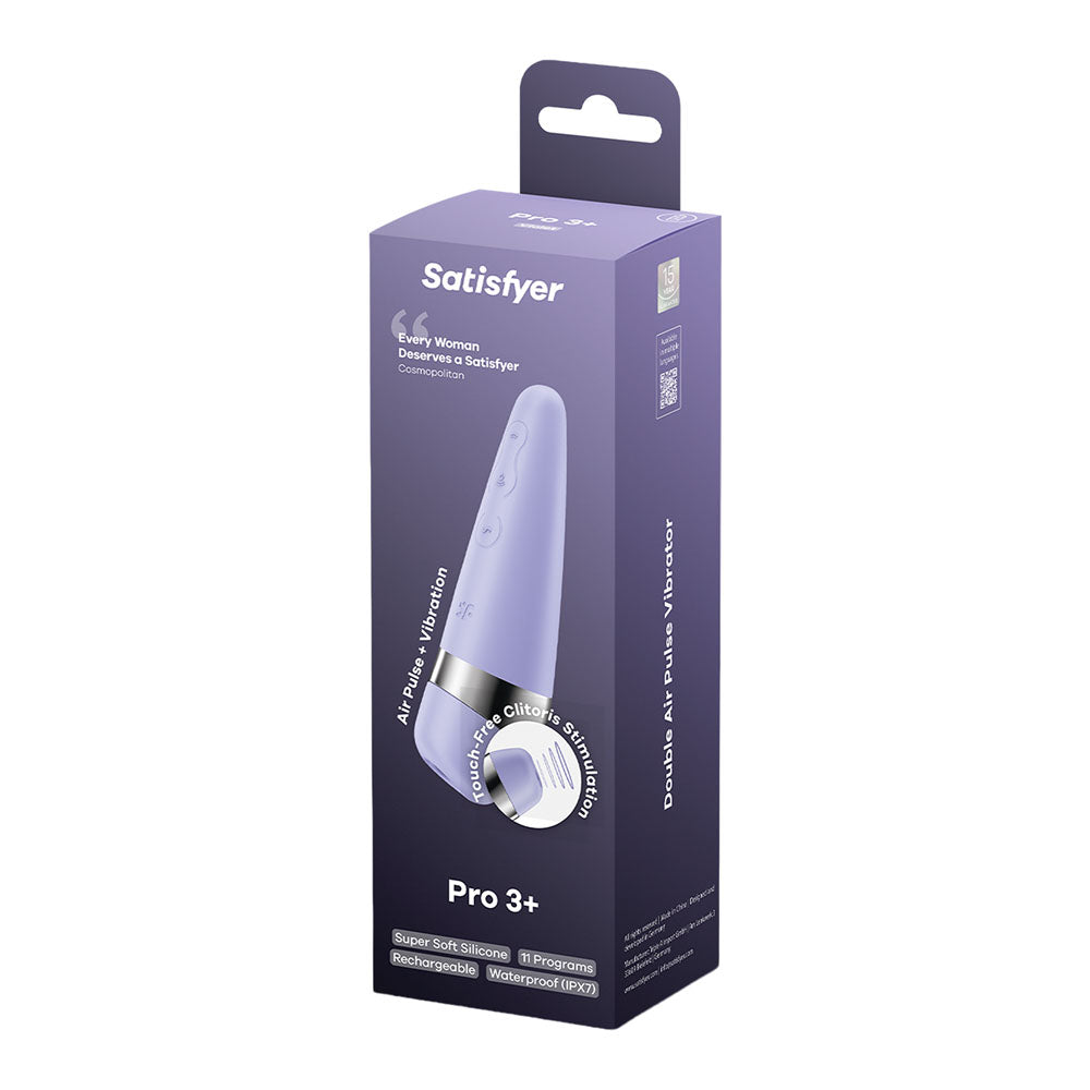 Satisfyer Pro 3+ - USB-Rechargeable Air Pulse Clitoral Stimulator with Vibration - Take A Peek