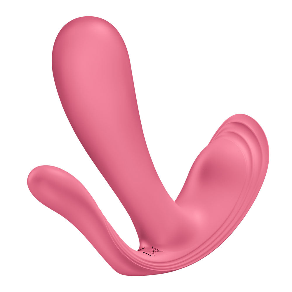 Satisfyer Top Secret+ Raspberry - Pink USB Rechargeable Wearable Vibrator with App Control - Take A Peek