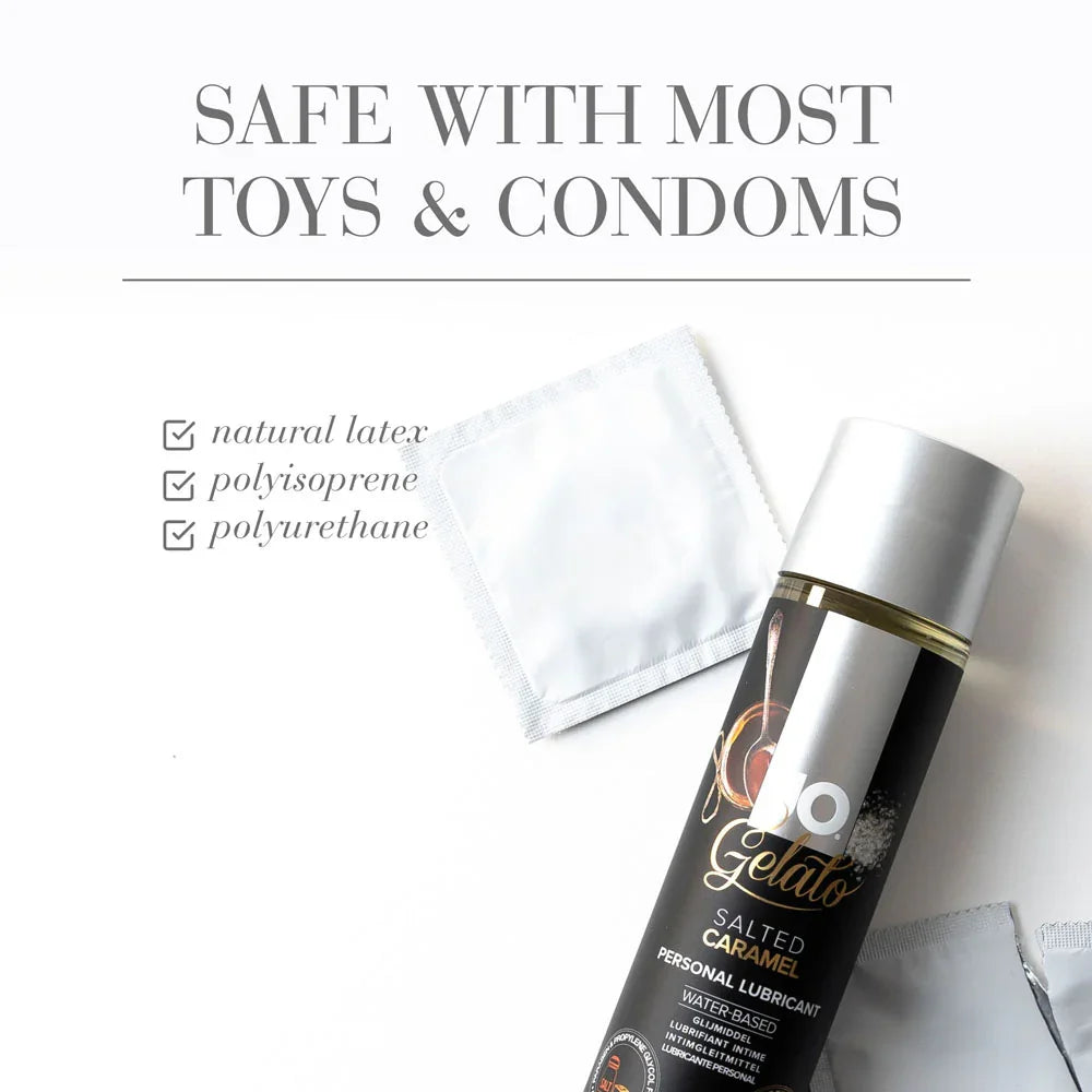JO Gelato Salted Caramel Lube - 30 mL - Salted Caramel Flavoured Water Based Lubricant - 30 ml Bottle - Take A Peek