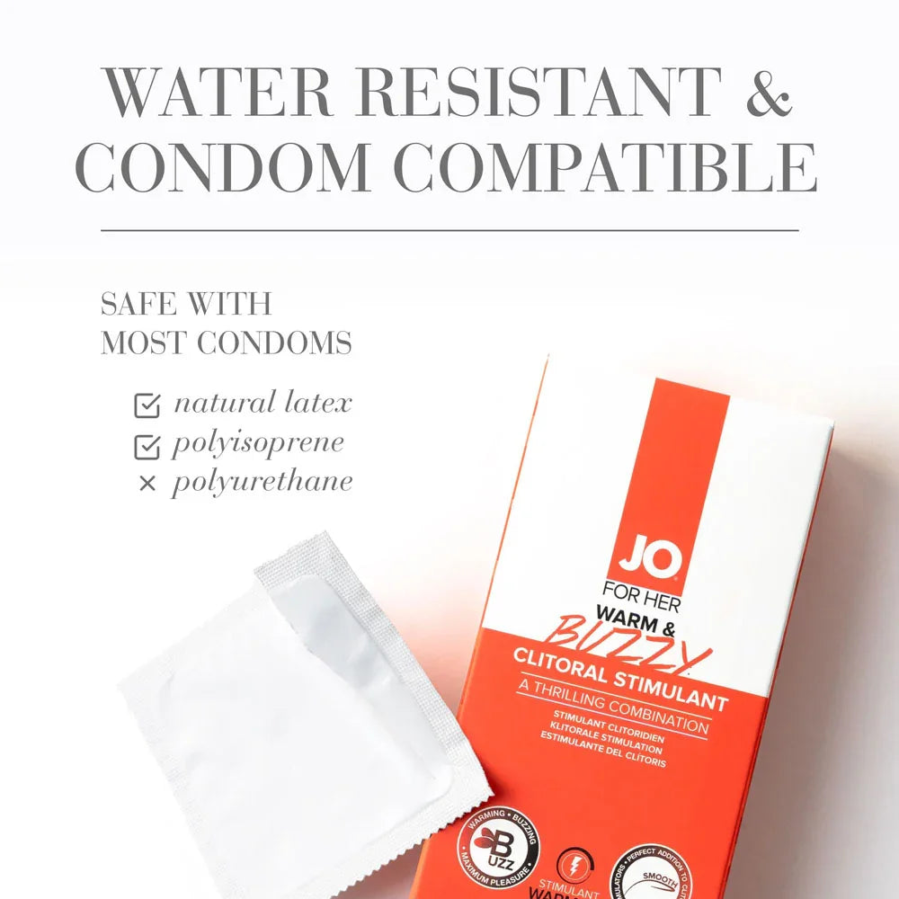 JO Warm & Buzzy Clitoral Stimulant - 10 mL - Warming Clitoral Stimulation Gel - 10 ml Tube - Take A Peek