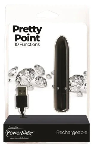 Power Bullet Pretty Point Bullet Black - Take A Peek