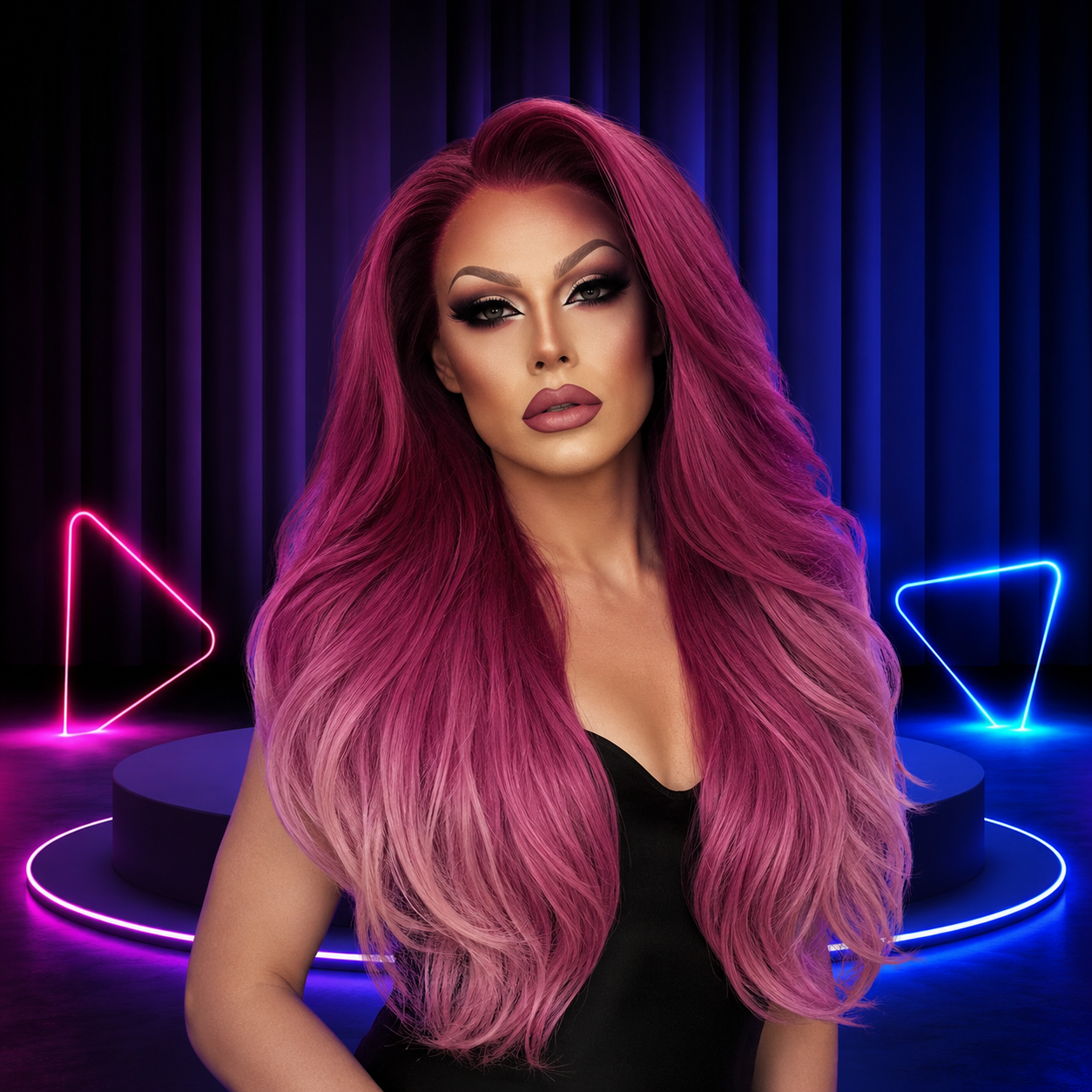Premium lace front wig for drag queens in Australia with natural hairline and volume.