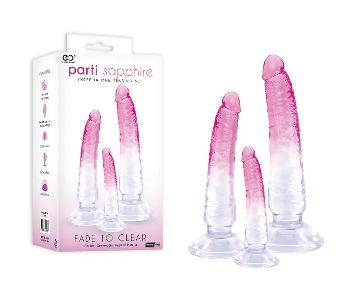 PARTI SAPPHIRE 3 IN 1 DONG KIT - PINK - Take A Peek